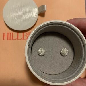 hillberg and berk 10mm sparkle ball earrings in pearl